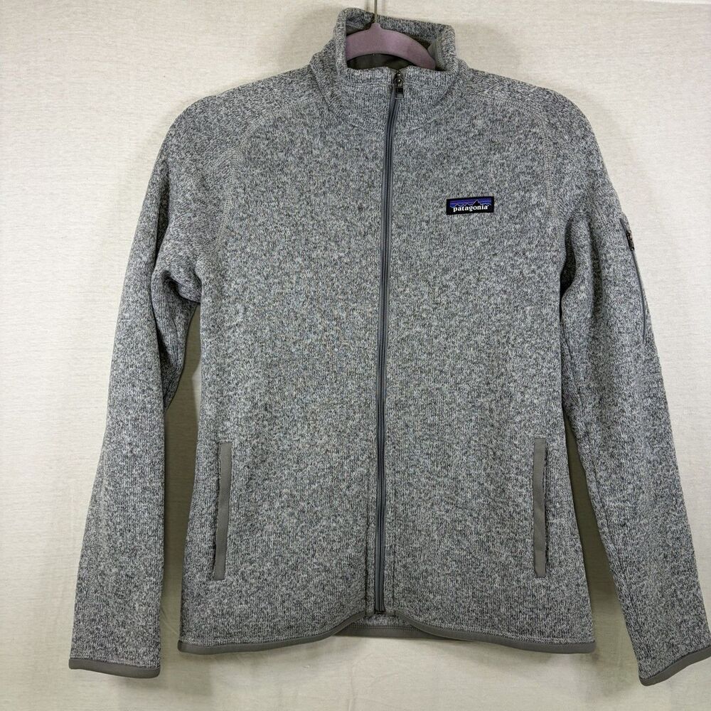 Patagonia Men’s Better Sweater Zip Front Fleece Jacket Grey Birch White Small